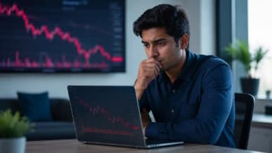 Indian IT professional looking concerned as technology stocks and ADRs decline following Accenture's weak outlook.