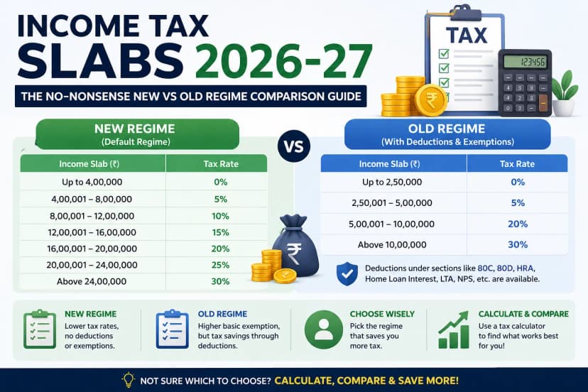 Income Tax Slabs 2026-27: The No-Nonsense New vs Old Regime Comparison Guide